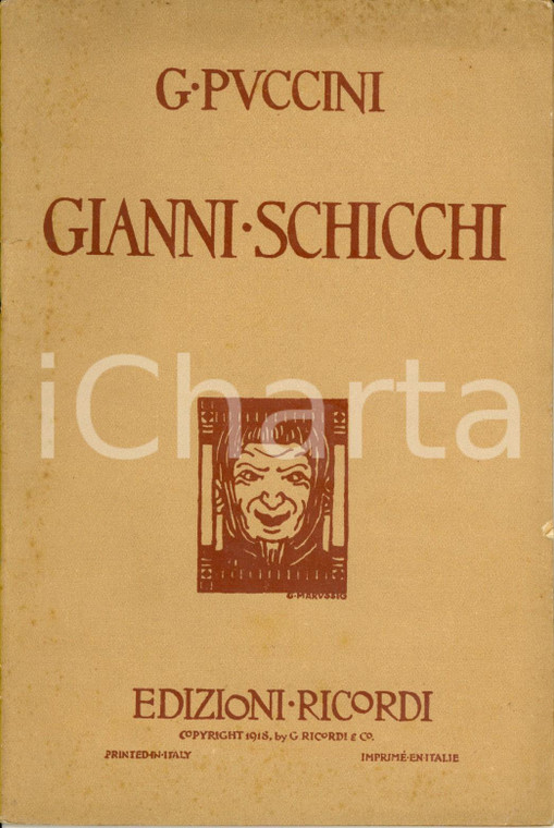 1918 Giacomo PUCCINI Gianni Schicchi - Opera in 1 atto *Edizioni RICORDI