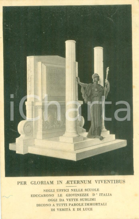 1929 MILANO Monumento per i Caduti della Scuola Lombarda *Cartolina FP VG