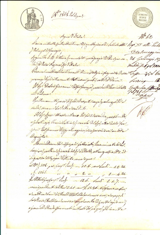 1871 RIVAROLO DEL RE Giovanni DELVO' vende LA PALAZZINA a Massimiliano ROSSI