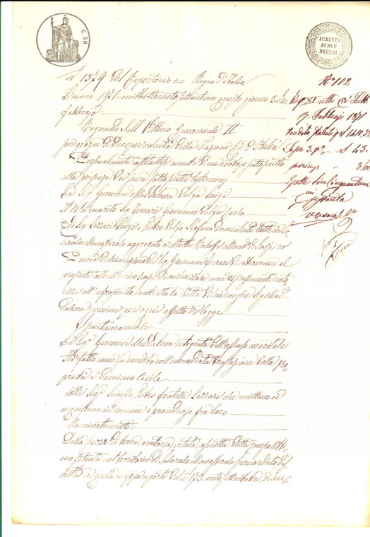 1871 SOLAROLO MONASTEROLO Maddalena GEREVINI vende terra ai fratelli LAZZARI