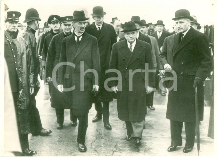 1938 LONDON Edouard DALADIER Neville CHAMBERLAIN si incontrano per la Crisi Ceca