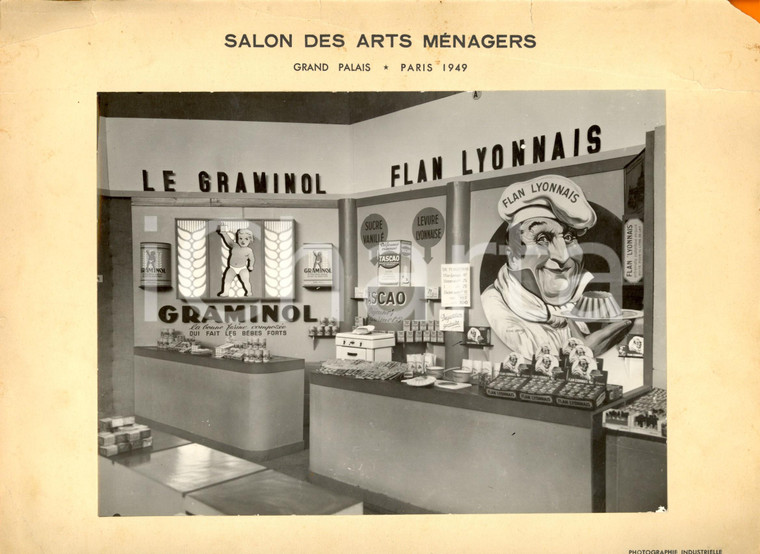 1949 PARIS Salon des Arts Ménagers Espositore budino GRAMINOL *Foto DANNEGGIATA