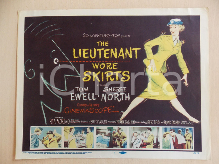 1956 LIEUTENANT WORE SKIRTS Tom EWELL Sheree NORTH *Manifestino LOBBY CARD 