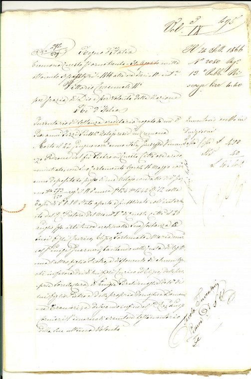 1866 CREMONA Inventario beni del defunto Giuseppe Vincenzo PEDRONI 32 pp.