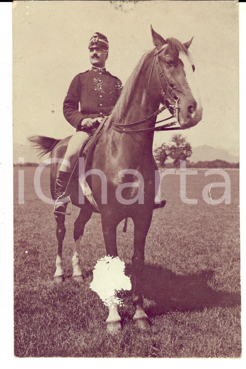 1920 ca REGIO ESERCITO Ufficiale Paolo CORNARO a cavallo *Foto cartolina