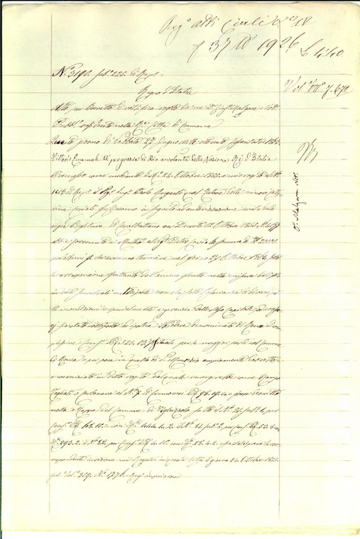 1863 CREMONA Rettifica contratto Pietro CORIO erede Davidica *Manoscritto