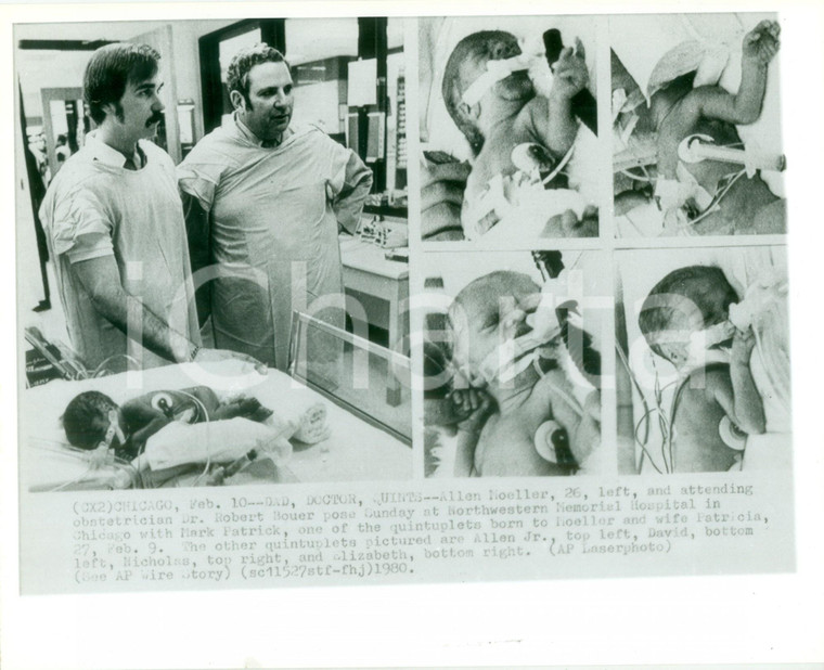 1980 CHICAGO (USA) Allen MOELLER al parto dei suoi cinque figli *Fotografia