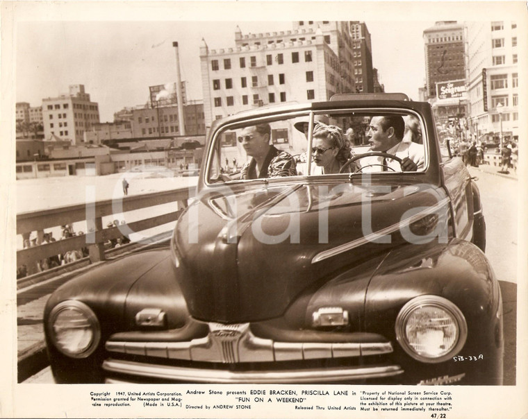 1947 FUN ON A WEEK-END Priscilla LANE Eddie BRACKEN su auto FORD *Foto