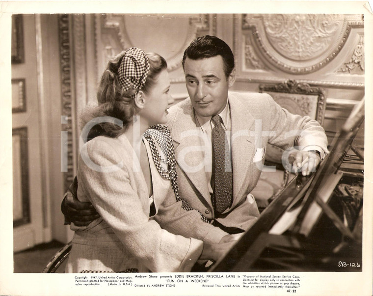 1947 FUN ON A WEEK-END Priscilla LANE Tom CONWAY fuma al pianoforte *Foto