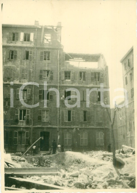 1945 ca FRANCE WW2 Palazzo distrutto dai bombardamenti *Fotografia