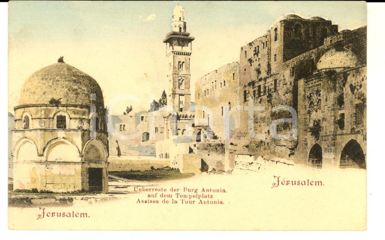 1900 ca GERUSALEMME (ISRAELE) Veduta della TORRE ANTONIA *Cartolina POSTALE FP