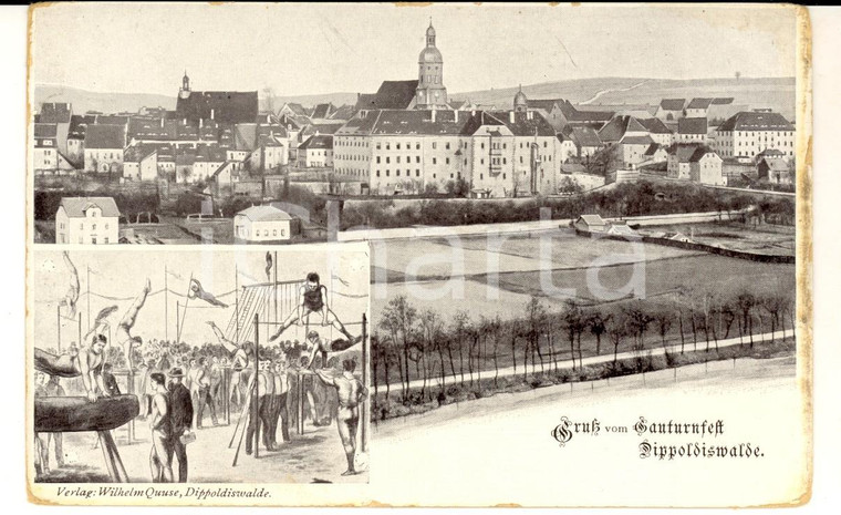 1900 ca DIPPOLDISWALDE (D) Vedutine con gara ginnastica *Cartolina postale FP NV
