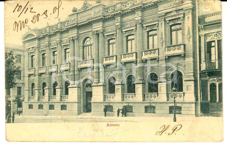 1906 MONTEVIDEO (URUGUAY) Ateneo *Cartolina postale VINTAGE FP 