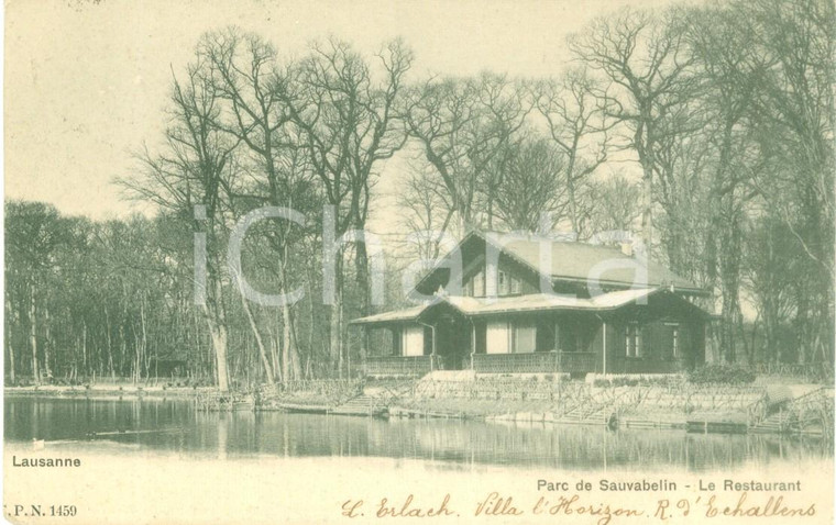 1903 LAUSANNE (SVIZZERA) Ristorante Parc de SAUVABELIN *Cartolina postale FP NV