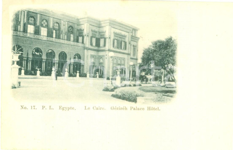 1900 ca IL CAIRO EGITTO Carrozza al Gezireh Palace Hotel *Cartolina FP NV
