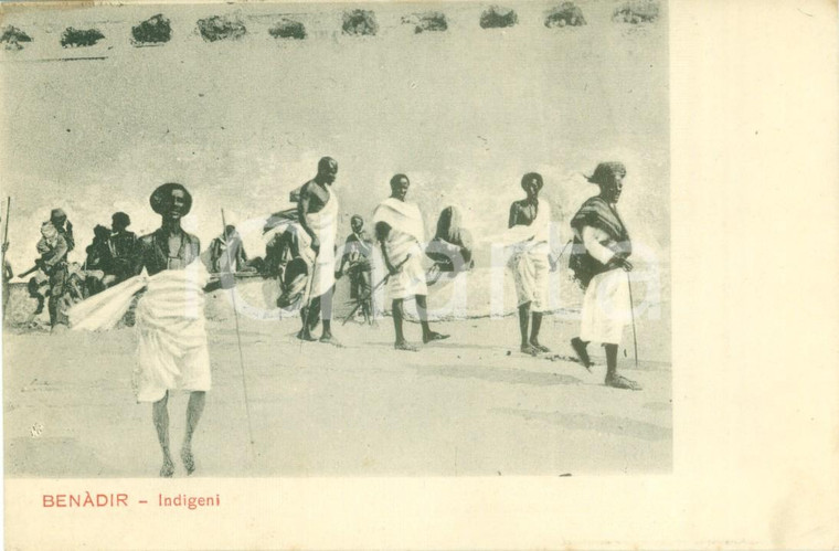 1900 ca BENADIR (SOMALIA) Indigeni in marcia *Cartolina ANIMATA FP NV