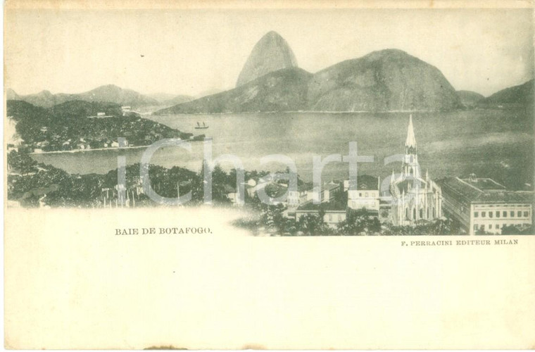 1900 ca RIO DE JANEIRO Bahia de BOTAFOGO *Cartolina postale FP NV