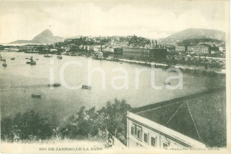 1900 ca RIO DE JANEIRO (BRASILE) Panorama dalla rada *Cartolina postale FP NV