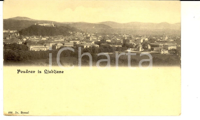 1900 ca LUBIANA (SLOVENIA) Panorama della città *Cartolina FP NV