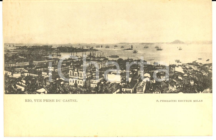 1900 ca RIO DE JANEIRO (BRAZIL) Vue prise du castel *Carte postale VINTAGE