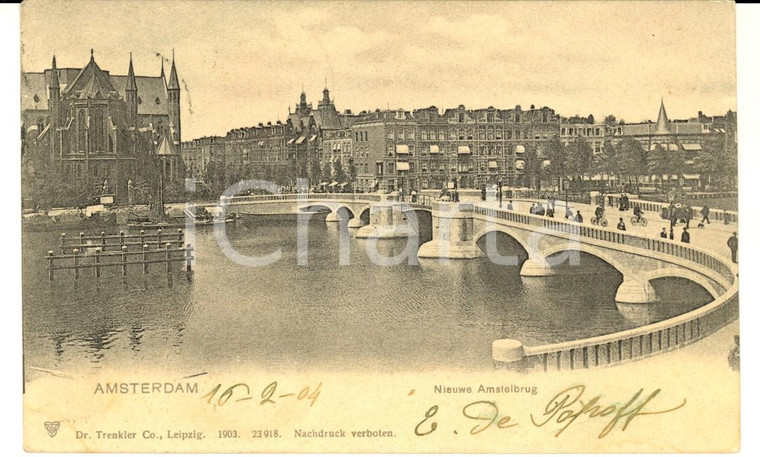 1904 AMSTERDAM Nieuwe Amstelburg *VINTAGE Postcard