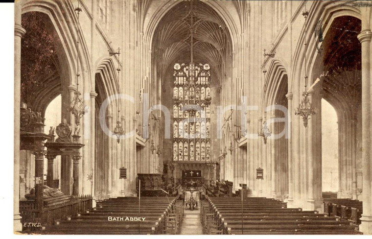 1911 BATH (UK) Interno dell'abbazia *Cartolina postale VINTAGE FP VG