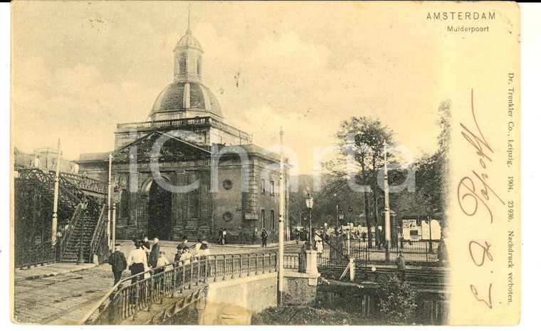 1900 ca AMSTERDAM (NL) Muiderpoort *VINTAGE Postcard ANIMATED