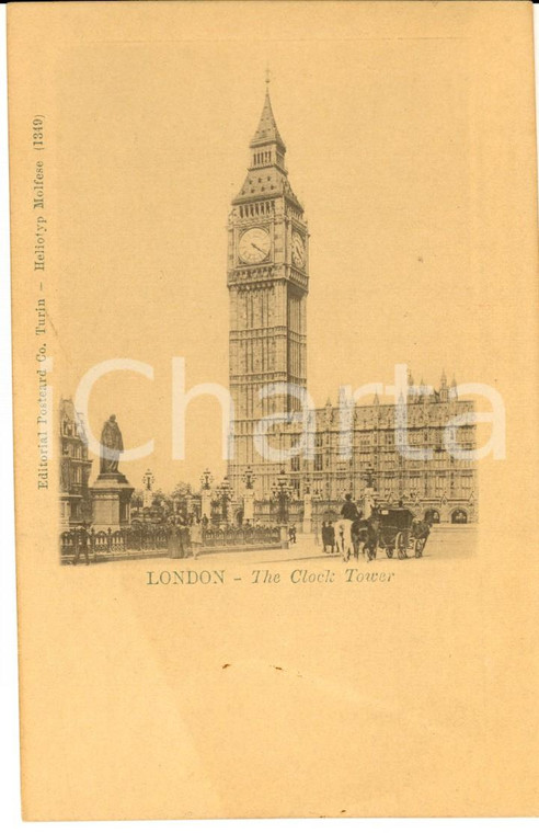 1900 ca LONDON The Clock Tower *Cartolina postale ILLUSTRATA FP NV