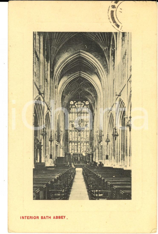 1911 BATH (UK) Interno dell'abbazia - Cartolina postale VINTAGE