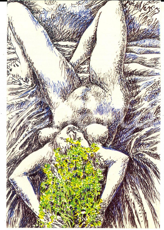 19/1983 Cartolina bozzetto Pericle FAZZINI Mimose *Edizione numerata n°0026
