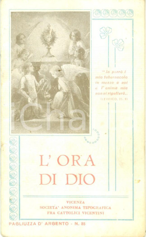 1935 VICENZA L'ora di Dio *Pubblicazione devozionale ILLUSTRATA