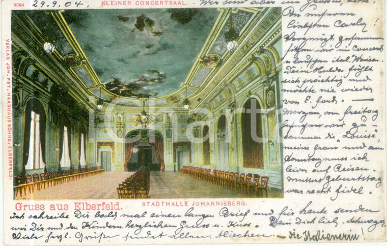 1904 WUPPERTAL ELBERFELD (DE) La piccola sala dei concerti *Cartolina FP VG