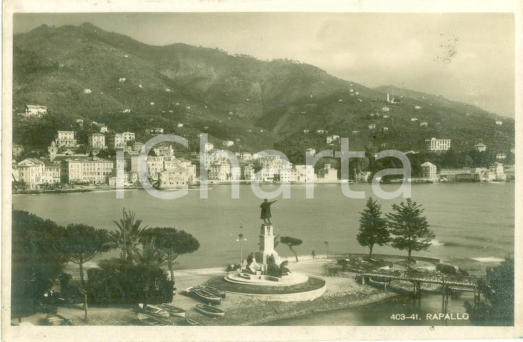 1931 RAPALLO (GE) Monumento di Cristoforo COLOMBO *Cartolina FP VG