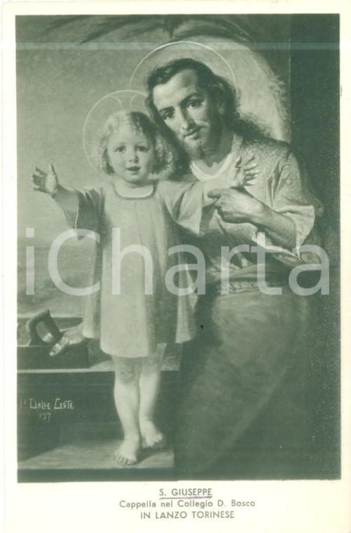 1950 ca LANZO TORINESE San Giuseppe Cappella nel Collegio DON BOSCO Cartolina FP