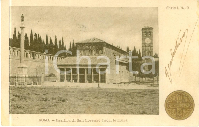 1900 ROMA ANNO SANTO Basilica di San Lorenzo fuori le mura *Cartolina FP VG