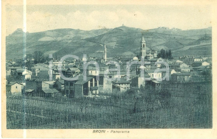 1935 BRONI (PV) Panorama del paese *Cartolina postale FP VG