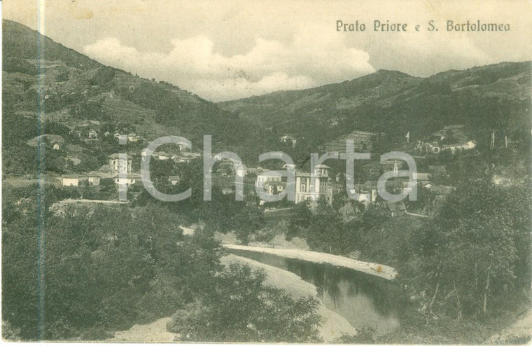 1925 GENOVA SAN BARTOLOMEO Panorama di PRATO PRIORE *Cartolina FP VG