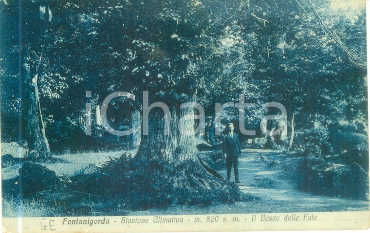 1930 ca FONTANIGORDA (GE) Stazione climatica Bosco delle Fate Cartolina ANIMATA