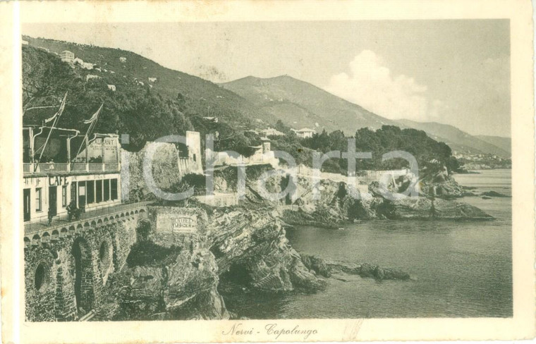 1919 GENOVA NERVI Panorama di Capolungo con ristorante *Cartolina FP VG