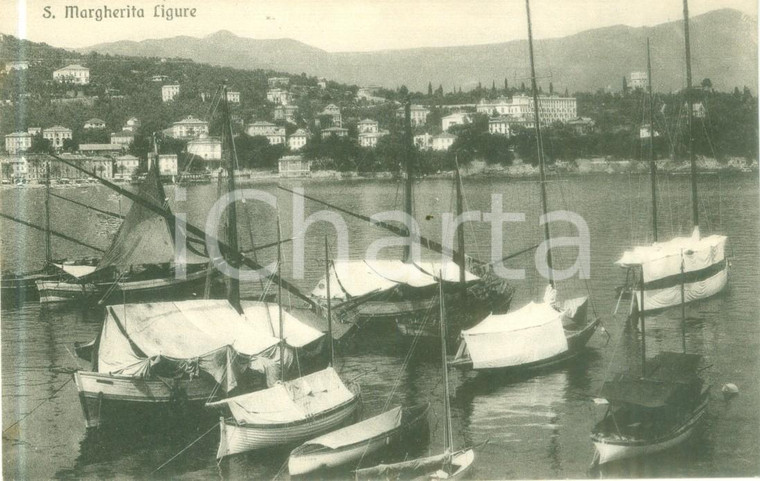 1930 ca SANTA MARGHERITA LIGURE (GE) barche da pesca all'ancora *Cartolina FP NV