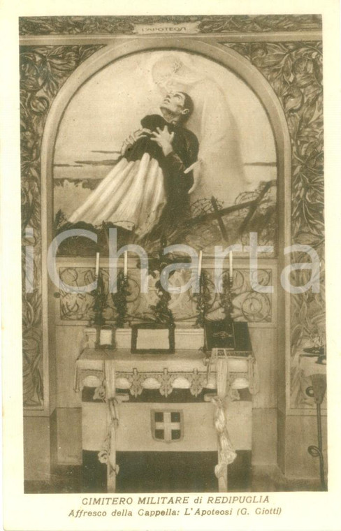 1935 ca CIMITERO MILITARE DI REDIPUGLIA Affresco della Cappella *Cartolina FP NV
