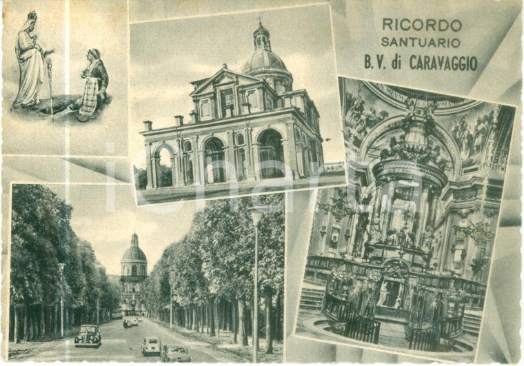 1964 CARAVAGGIO (BG) Santuario della Beata Vergine Vedutine *Cartolina FG VG