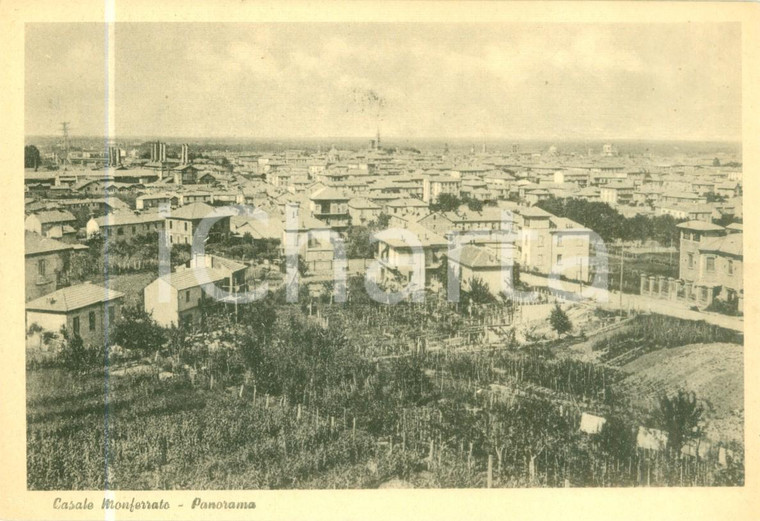 1945 ca CASALE MONFERRATO (AL) Panorama del paese *Cartolina FG NV