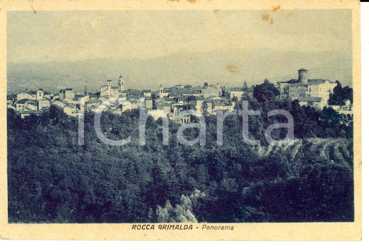 1933 ROCCA GRIMALDA (AL) Panorama del paese *Cartolina postale FP VG