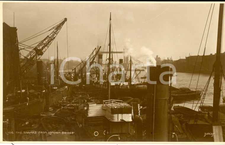 1920 ca ENGLAND The Thames from LONDON BRIDGE  *Postcard photo JUDGES
