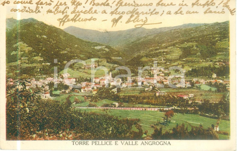 1939 TORRE PELLICE (TO) Panorama della Valle ANDROGNA *Cartolina FP VG