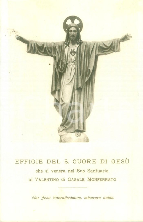 1930 ca CASALE MONFERRATO (AL) Effigie del Sacro Cuore di Gesù *Cartolina FP NV