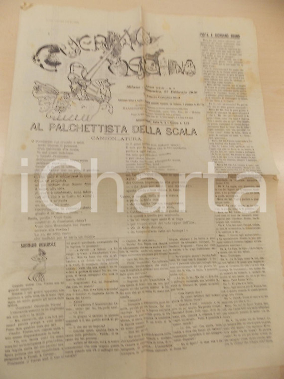 1910  GUERRINO MESCHINO Al palchettista della SCALA *Rivista anno XIX n° 9
