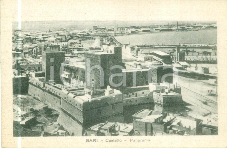 1930 ca BARI Panorama con il Castello e il porto *Cartolina FP NV