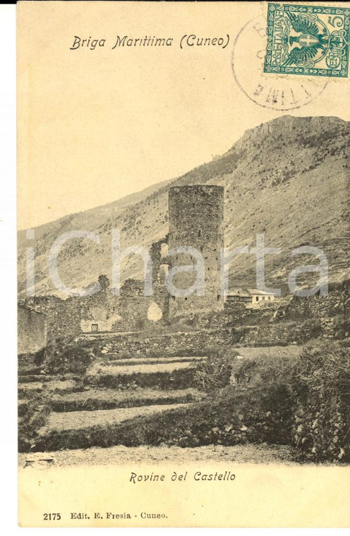 1904 BRIGA MARITTIMA (F) Rovine del Castello *Cartolina postale FP VG